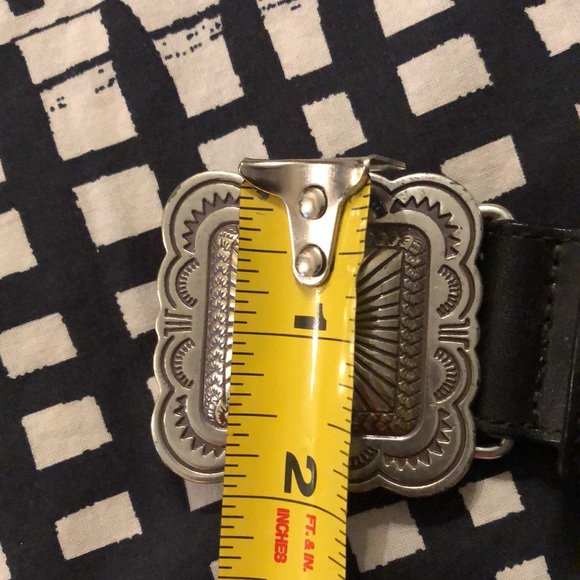 Western Style Black Leather Belt main image 7